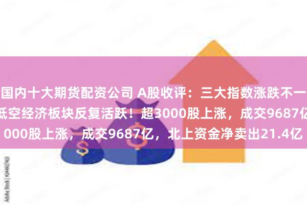 国内十大期货配资公司 A股收评：三大指数涨跌不一创业板指跌0.14%，低空经济板块反复活跃！超3000股上涨，成交9687亿，北上资金净卖出21.4亿