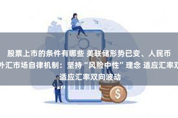 股票上市的条件有哪些 美联储形势已变、人民币大跌！外汇市场自律机制：坚持“风险中性”理念 适应汇率双向波动