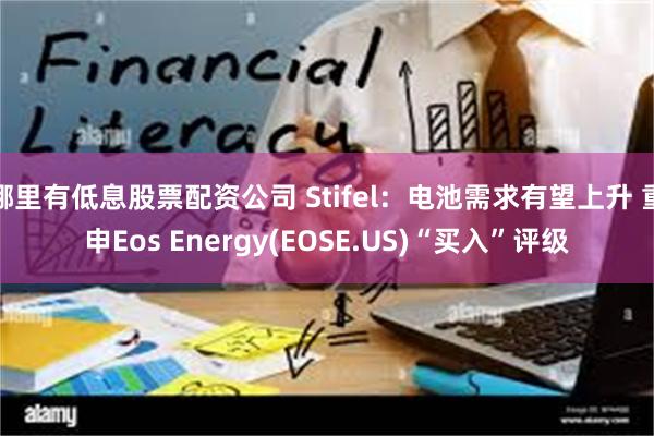 哪里有低息股票配资公司 Stifel：电池需求有望上升 重申Eos Energy(EOSE.US)“买入”评级